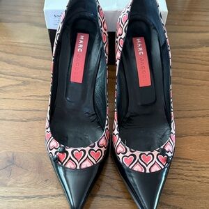 Marc Jacobs Black and Pink Heart Heels